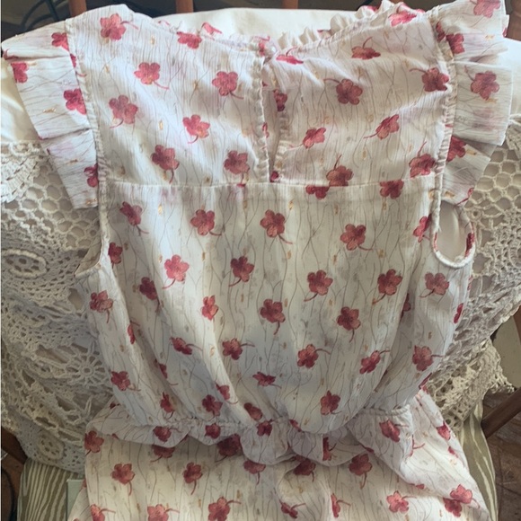 Women’s dress white colour with burgundy and gold flowers size small - Picture 4 of 4